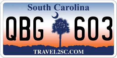 SC license plate QBG603