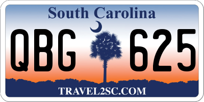 SC license plate QBG625
