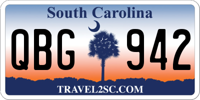 SC license plate QBG942