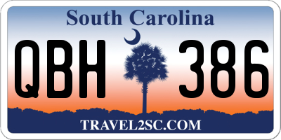 SC license plate QBH386