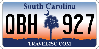 SC license plate QBH927