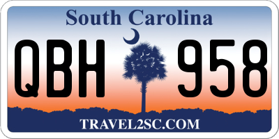 SC license plate QBH958