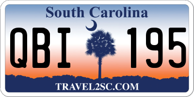 SC license plate QBI195