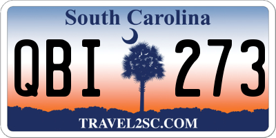 SC license plate QBI273