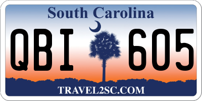 SC license plate QBI605