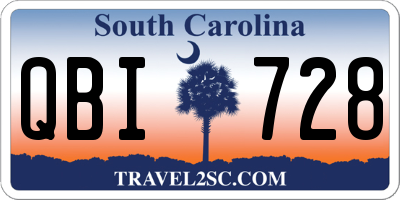 SC license plate QBI728