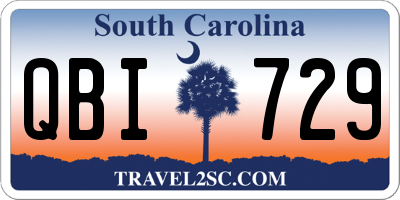 SC license plate QBI729