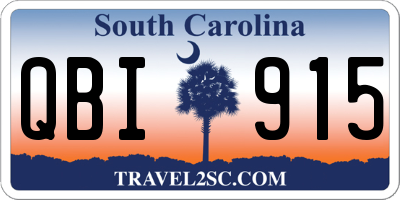 SC license plate QBI915