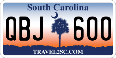 SC license plate QBJ600