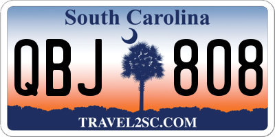 SC license plate QBJ808