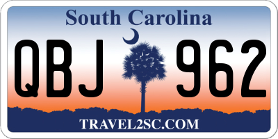 SC license plate QBJ962