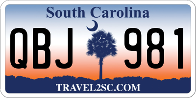 SC license plate QBJ981