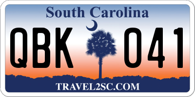 SC license plate QBK041