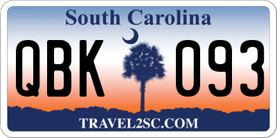 SC license plate QBK093