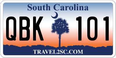 SC license plate QBK101