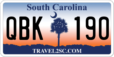 SC license plate QBK190