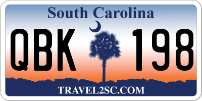 SC license plate QBK198