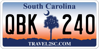 SC license plate QBK240
