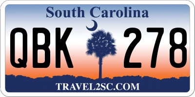 SC license plate QBK278