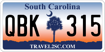 SC license plate QBK315