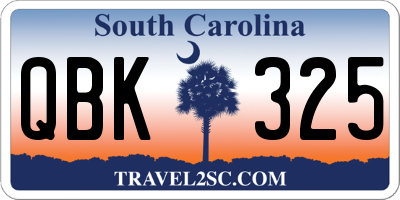 SC license plate QBK325