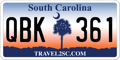 SC license plate QBK361