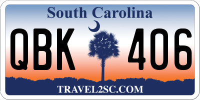 SC license plate QBK406