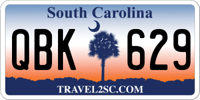 SC license plate QBK629