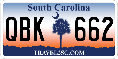 SC license plate QBK662