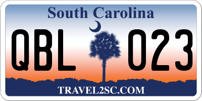 SC license plate QBL023