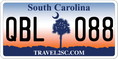 SC license plate QBL088