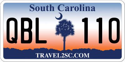 SC license plate QBL110