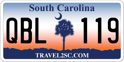 SC license plate QBL119