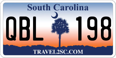 SC license plate QBL198