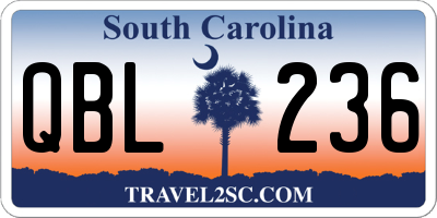 SC license plate QBL236