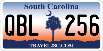 SC license plate QBL256