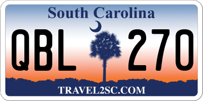 SC license plate QBL270