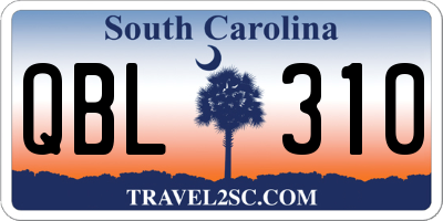 SC license plate QBL310