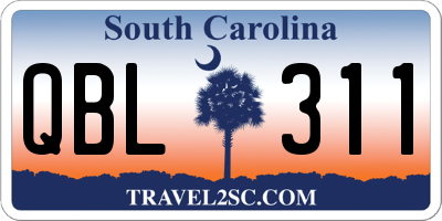SC license plate QBL311