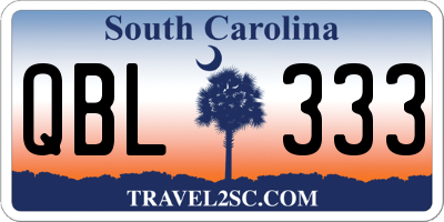 SC license plate QBL333