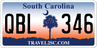 SC license plate QBL346