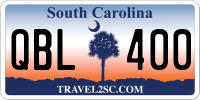 SC license plate QBL400