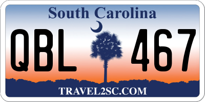 SC license plate QBL467