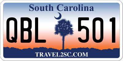 SC license plate QBL501