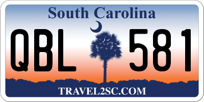 SC license plate QBL581