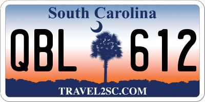 SC license plate QBL612
