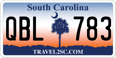 SC license plate QBL783