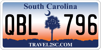 SC license plate QBL796
