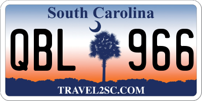 SC license plate QBL966
