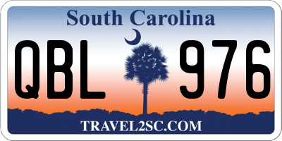 SC license plate QBL976